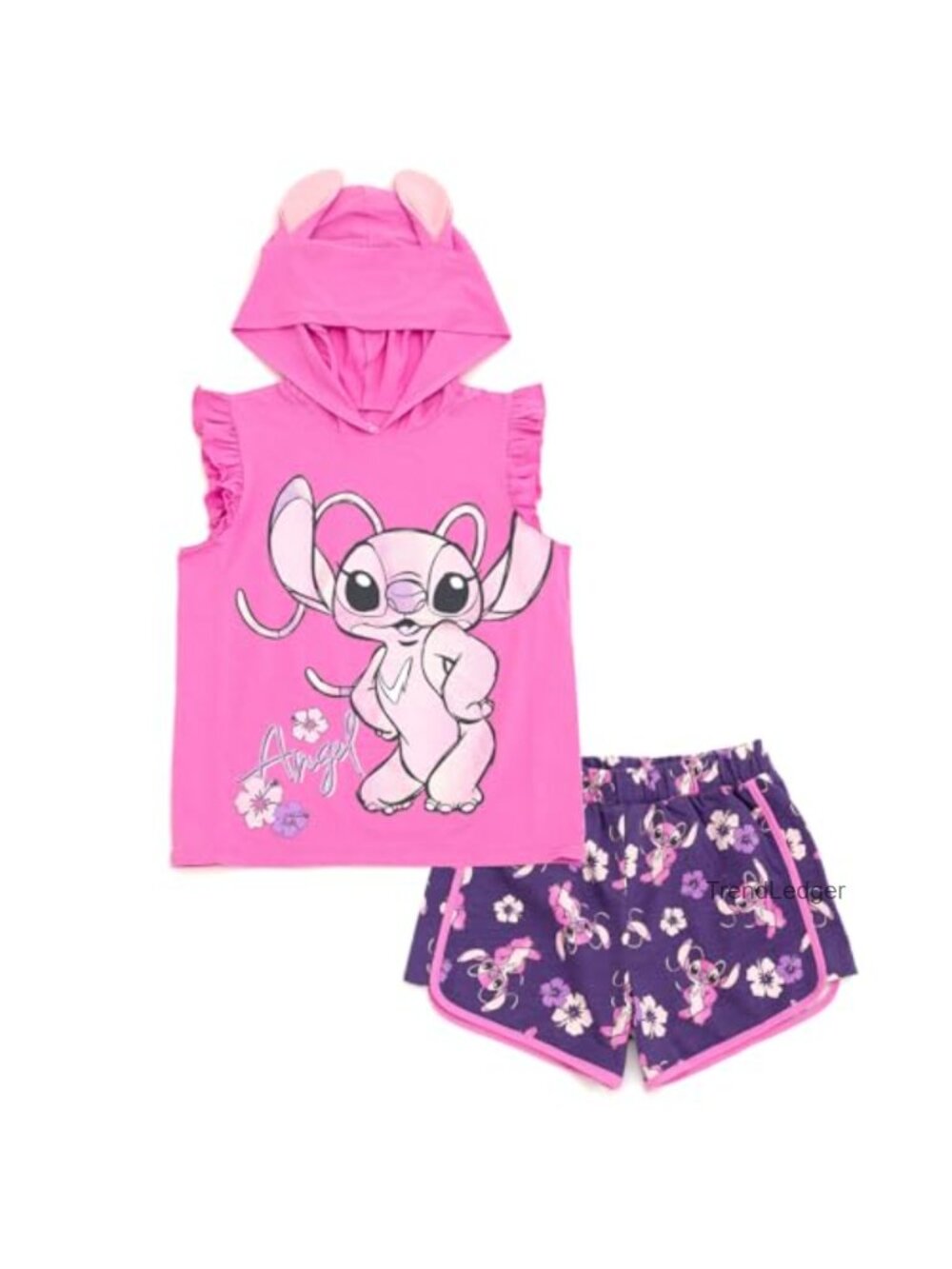 Disney Angel Hooded Tank Top & Dolphin Shorts Set Girls